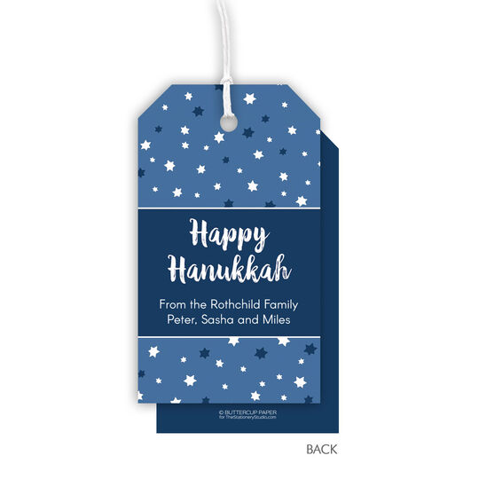 Starry Hanukkah Hanging Gift Tags